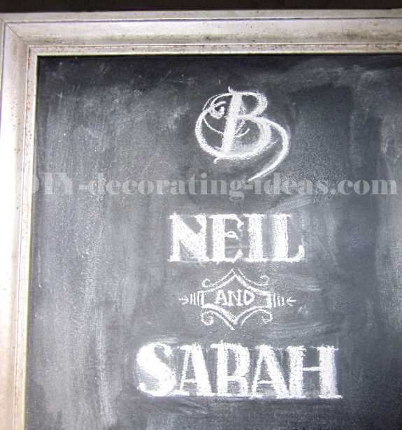 Homemade Chalkboard with Faux Rust Frame