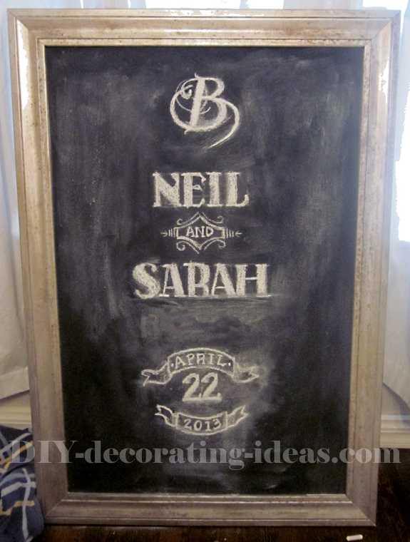 Homemade Chalkboard with Faux Rust Frame