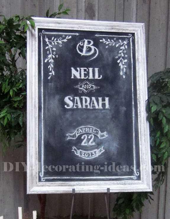 Homemade Chalkboard with Faux Rust Frame