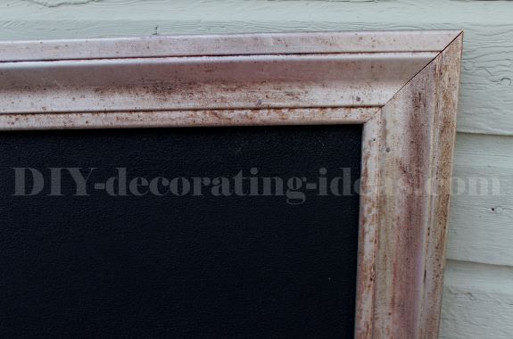Homemade Chalkboard with Faux Rust Frame